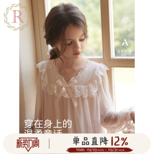 女孩宫廷睡衣2026新款 薄款 睡裙公主风儿童春夏季 RoseTree女童长袖