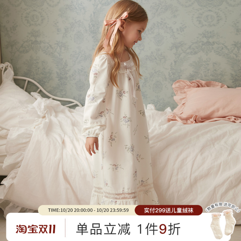 女童公主风睡裙春秋家居睡衣