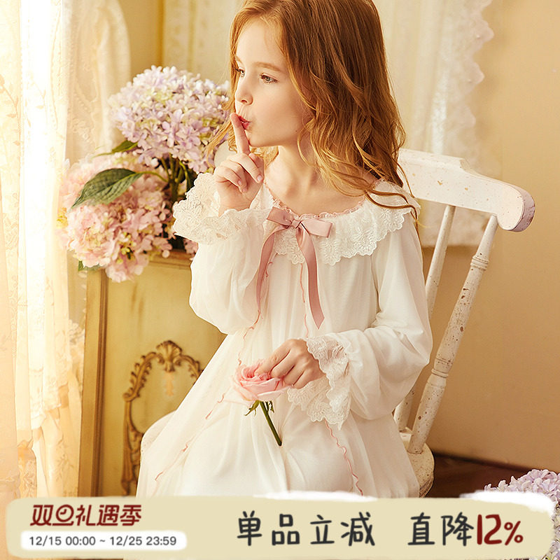 rosetree春秋宫廷长袖甜美睡衣