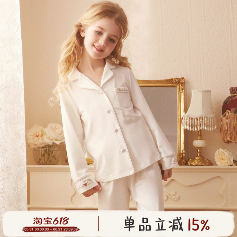 RoseTree女童睡衣秋季款大童儿童春秋纯棉亲子女孩宝宝家居服套装