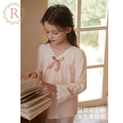女童秋季纯棉家居服A类睡衣套装