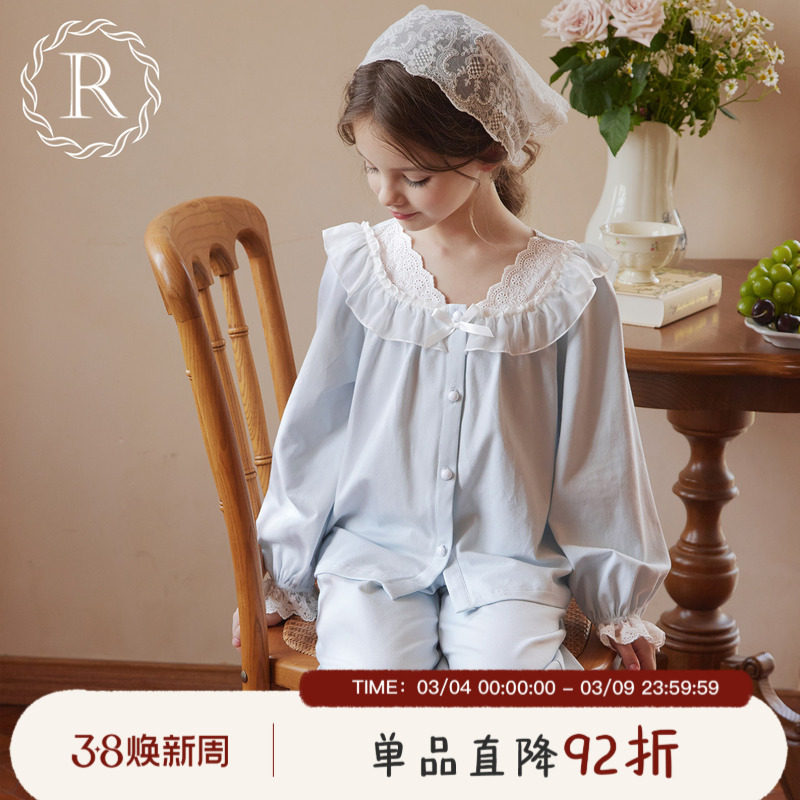 RoseTree儿童睡衣女孩2025新款女童春秋季纯棉公主宝宝家居服套装