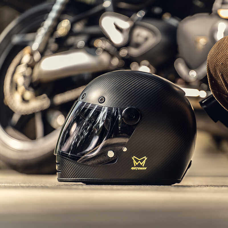 Motoway复古头盔真皮内衬摩托车全盔机车男女碳纤维乐高帽黑白格,摩托车/装备/配件,摩托车头盔,淘宝优惠券,粉丝福利购,淘宝优惠卷