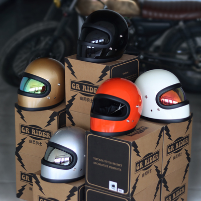 GR rider幽灵骑士STR复古小盔体头盔哈雷chopper巡航机车全盔乐高