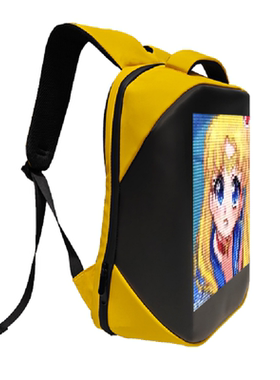 全新LED屏幕背包广告商务运动休闲双肩背包LED发光背包可定制logo