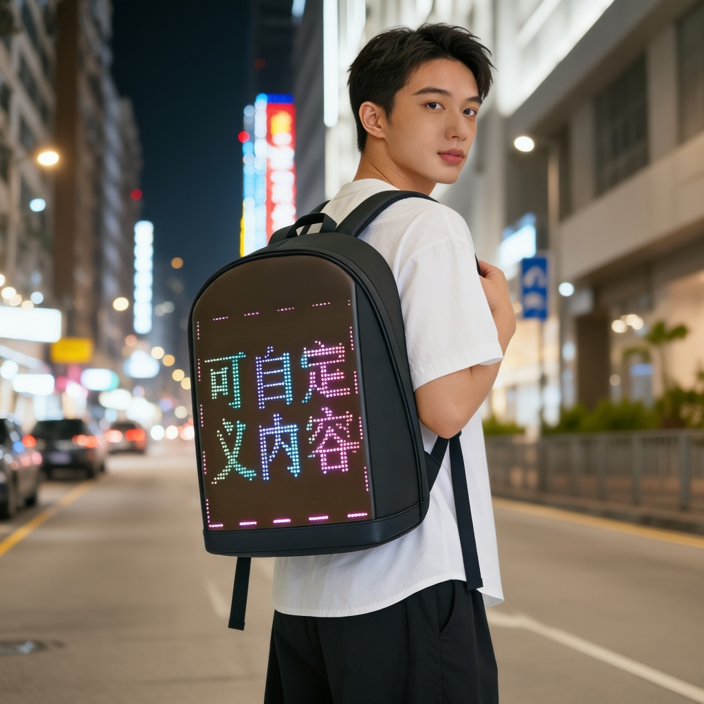 LED屏幕广告骑行大容量双肩包