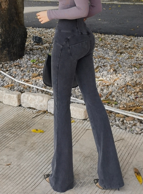 加长蜜桃臀微喇叭牛仔裤女丰胯裤秋季2025年新款秋款高个子阔腿裤