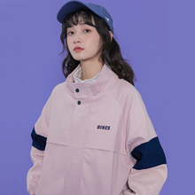宽松bf 学生森系韩版 尔给嘻哈立领waitmore工装 外套女春秋2019新款