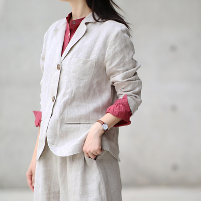 原创雨露麻宽松休闲外套