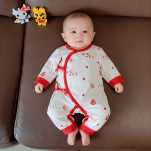 纯棉婴儿长袖连体哈衣春秋冬
