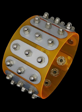 盖头螺丝帽软塑料桔黄色透明手链