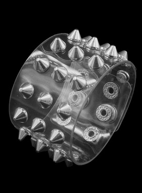 魅力银色合金伞形铆钉贵气质透明朋克风手链中性手环手镯拍照道具
