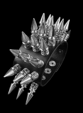 莲蓬铆钉潮圆台塑料花纹圆台手链