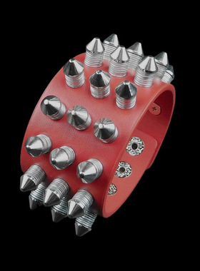 伞形铆钉层叠垫片夸张皮朋克手链