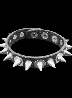 圆锥尖刺单列铆钉圆形垫片窄手链