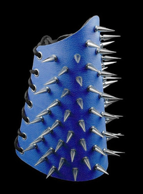 银色细长尖刺子弹头铆钉朋克手链