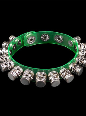 圆台花纹翠绿色透明软塑料窄手链