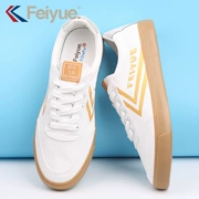 Feiyue / Feiyue sổ nhỏ màu đỏ có cùng đoạn Giày vải bạch kim đôi thủy triều thấp mẫu 2018 mới nhỏ giày trắng nữ - Plimsolls