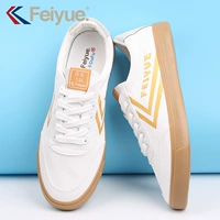 Feiyue / Feiyue sổ nhỏ màu đỏ có cùng đoạn Giày vải bạch kim đôi thủy triều thấp mẫu 2018 mới nhỏ giày trắng nữ - Plimsolls giày thể thao bitis