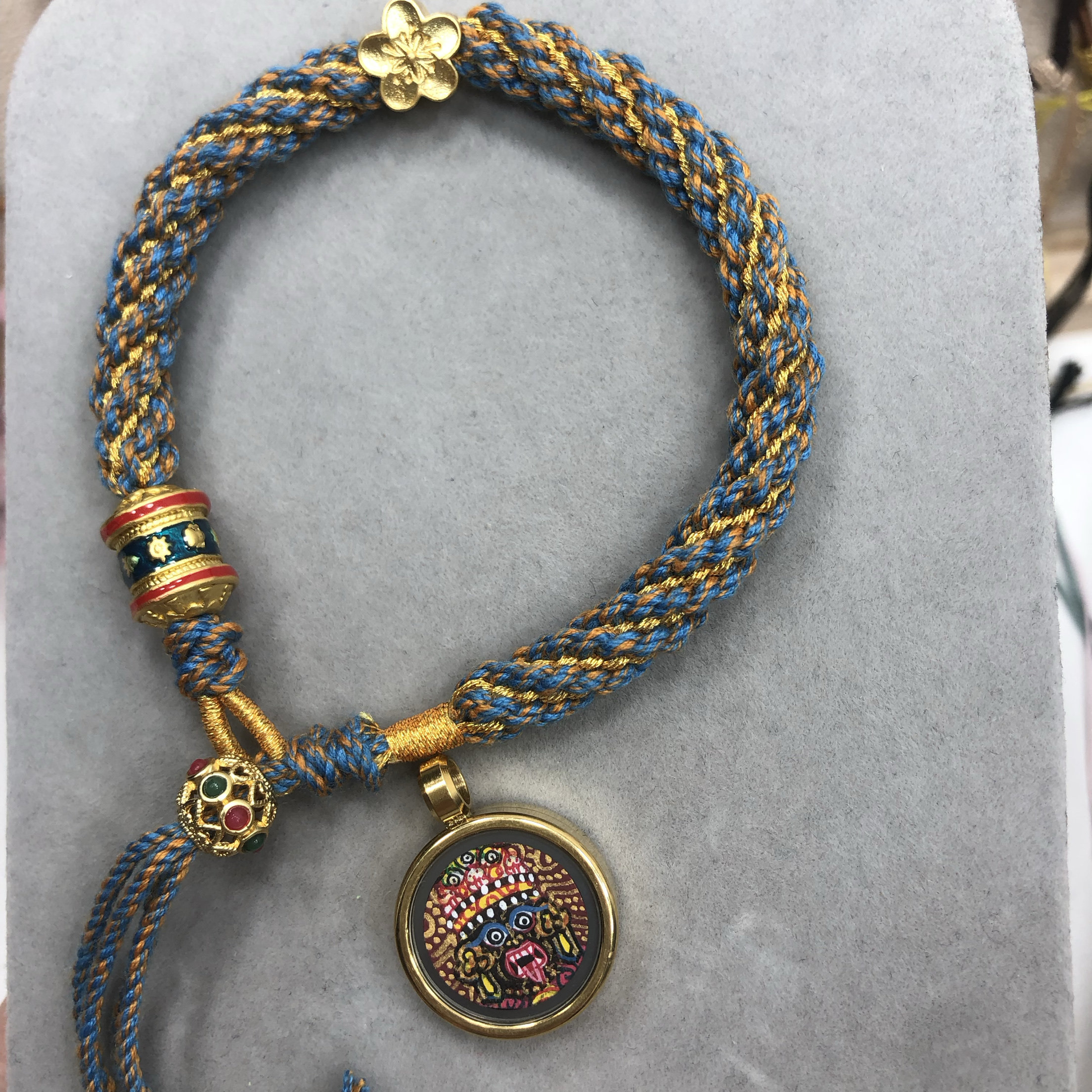 手工编织小唐卡手绳扎吉拉姆藏饰民族风藏式手绳手链