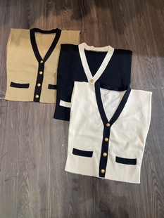 Lisuo利索秋季韩版小香风无袖针织衫女韩版气质坎肩背心显瘦上衣