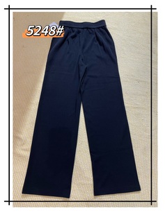 利索LiSuo秋季款韩版时尚休闲松紧腰直筒阔腿长裤女显瘦百搭长裤