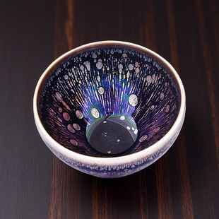 建盏建阳原矿原釉盏茶杯主人杯七彩耀曜变天目盏铁胎茶杯陶瓷茶盏