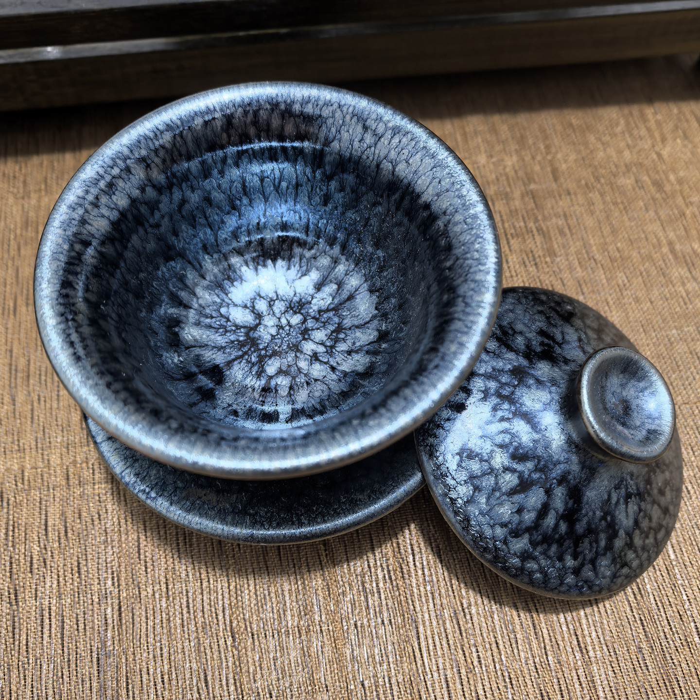 建盏茶具套装轻奢高档盖碗三件套图片