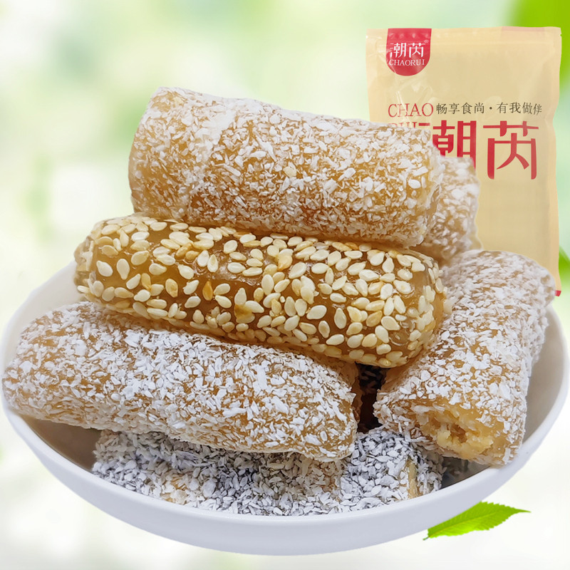 潮汕特产小吃零食鸭脖糖芝麻椰蓉燕麦卷心软糖传统糕点点心食品