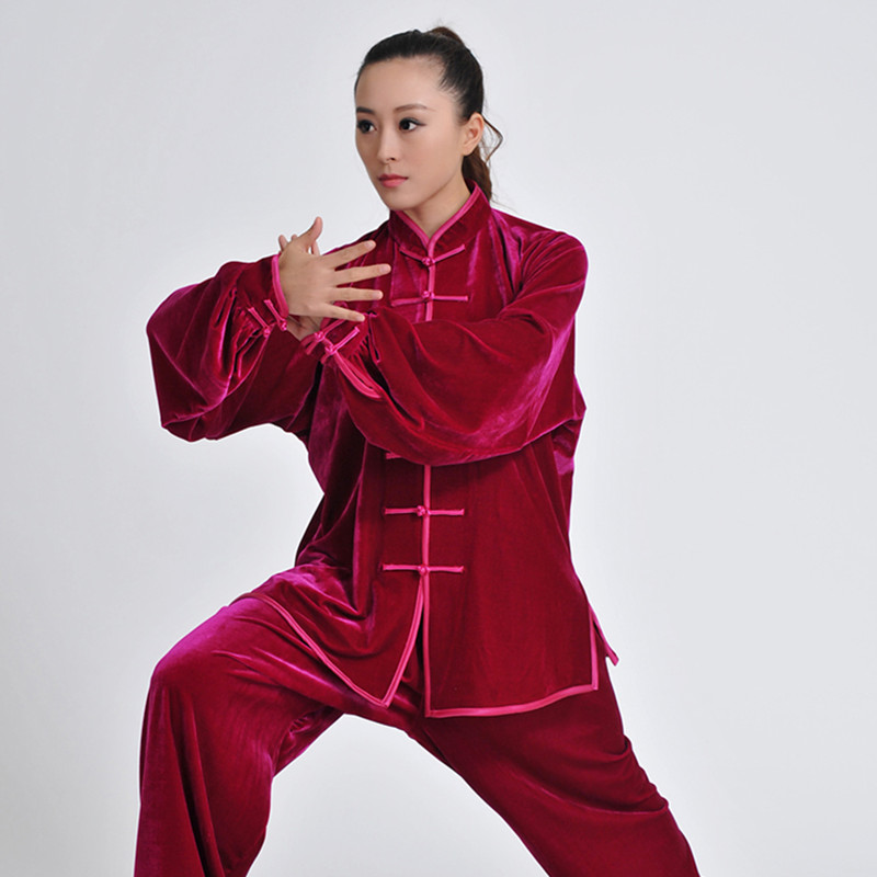 处理瑕疵品太极服金丝绒不倒绒 太极服女 秋冬款男太极拳练功服装