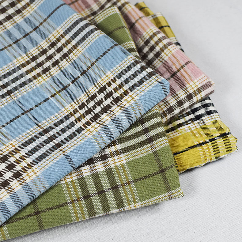 纯棉苏格兰格子春夏色织面料全棉男女衬衫半身裙抱枕装饰格纹布料