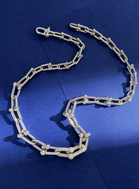 2025谢霆锋进化演唱会同款项链镶钻锆石朋克潮古巴项链竹节链男女