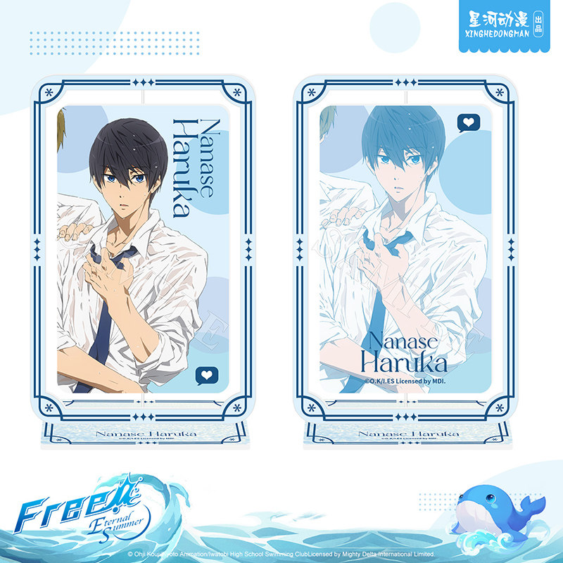 星河动漫 Free男子游泳部橘真琴&叶月渚衬衫系列双面旋转立牌_虎窝淘