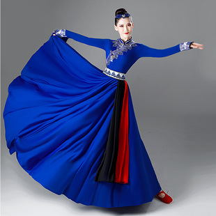 半身大摆裙艺考少数民族表演服广场舞蹈服装 新款 蒙古舞蹈演出服装