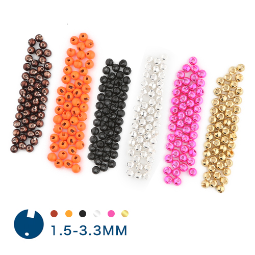 圆形开槽钨头 钨珠 25枚 冰溪飞钓 JIG 若虫 飞蝇钩绑制材料