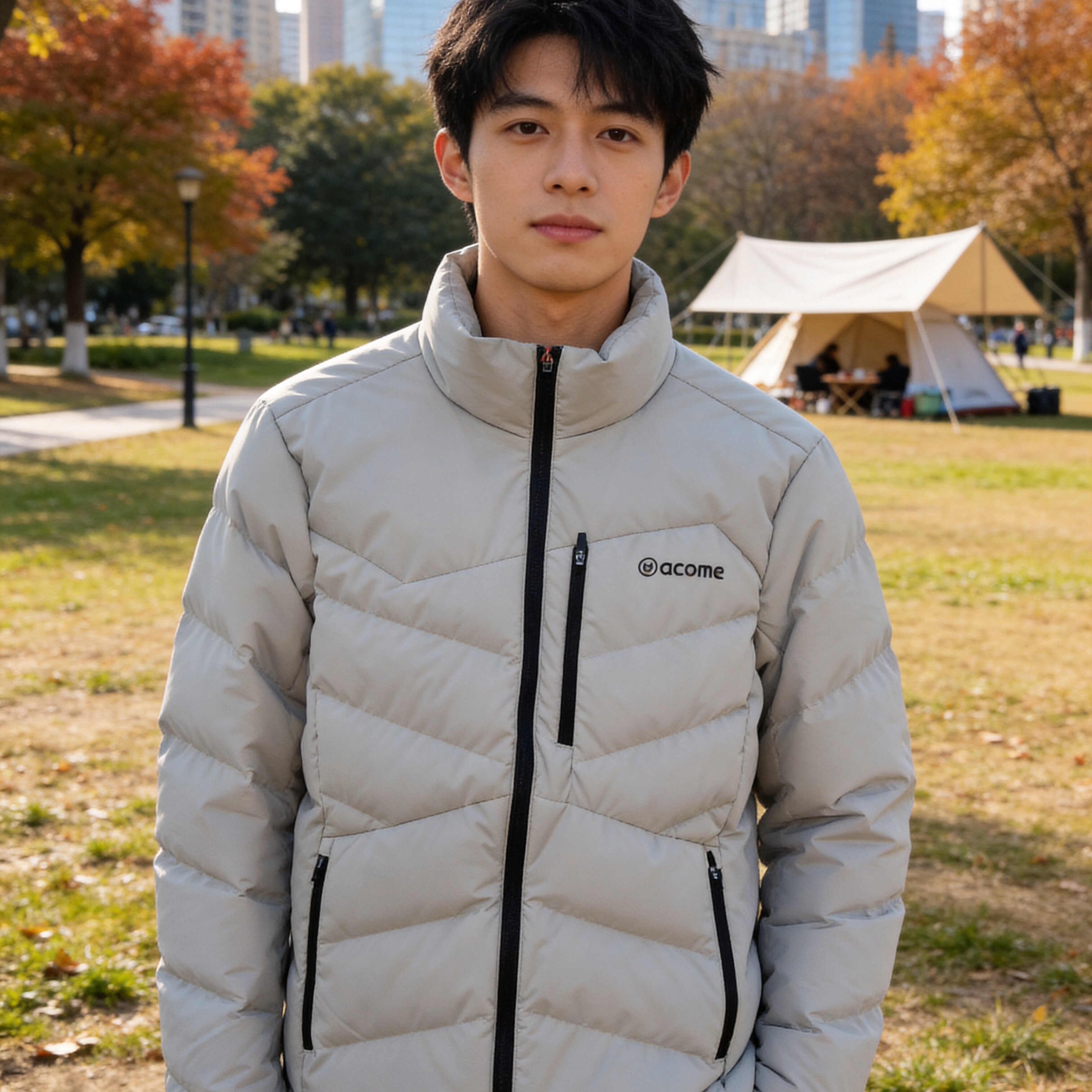 阿珂姆新款羽绒服男士户外保暖登山徒步休闲外套