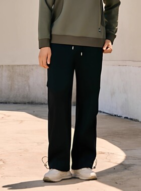 阿珂姆秋冬新款软壳裤加绒休闲裤直筒伞兵裤长裤加厚保暖风雪裤