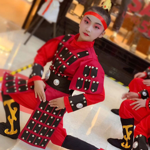 古装士兵盔甲演出服儿童花木兰女将演绎岳飞满江红朗诵夺帅表演服
