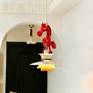 吊灯装饰玩偶新年小马2026新款过年吉祥物客厅挂件公仔氛围感摆件