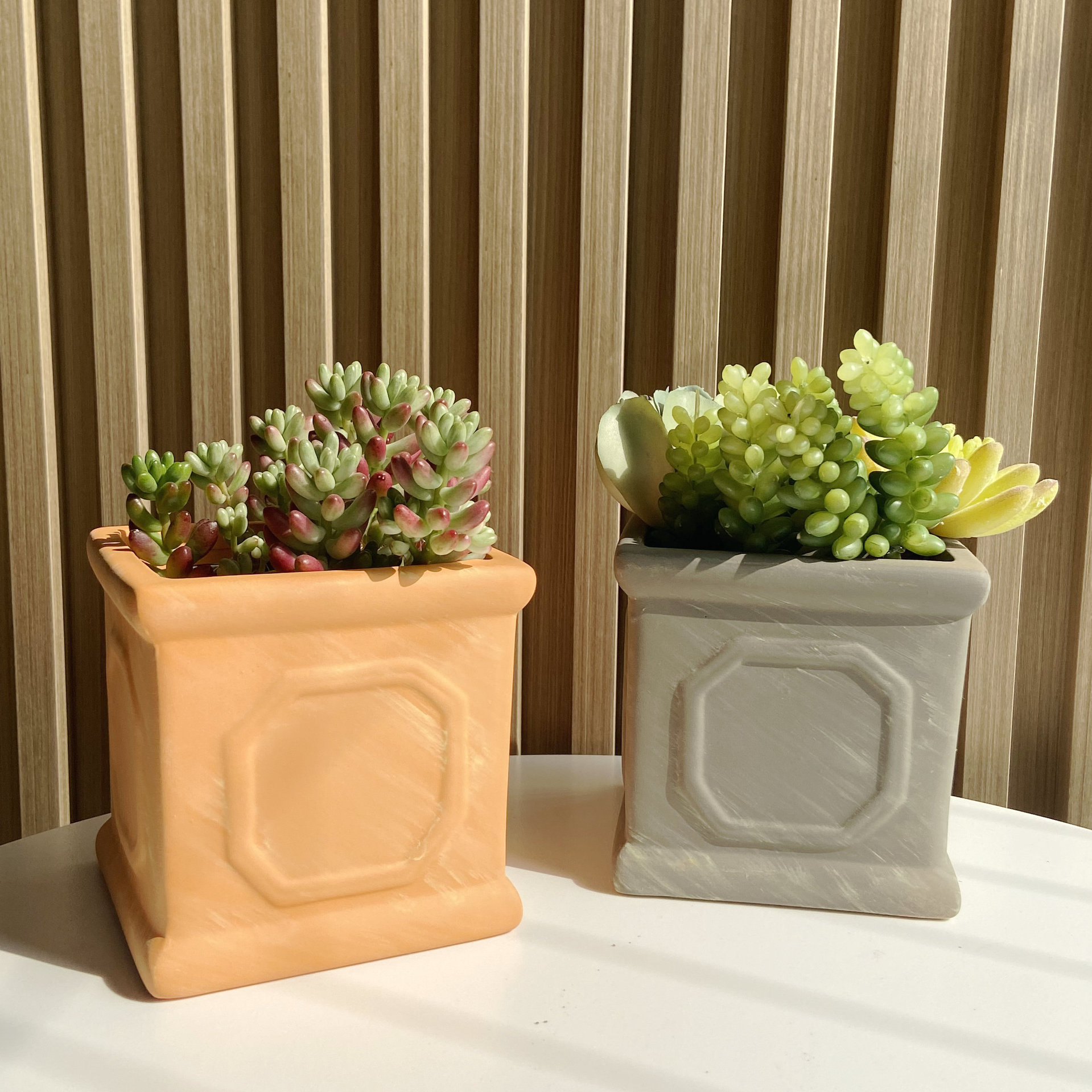 跨境盆砖色红陶泥瓦花盆 外贸厂家陶土盆方形红陶花盆