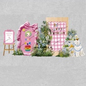 小红书网红韩式 ins风宝宝周岁宴抓周生日布置场景定制背景墙KT板