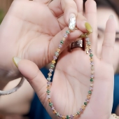 不锈钢羽毛项链 彩色糖果水晶脚链子 29ZB29583829ZB29538