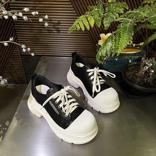 S29A962967 摔纹牛皮女鞋 2025新款 厚底小白鞋