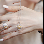 坠链均925银 S925银四叶项链29ZB027985