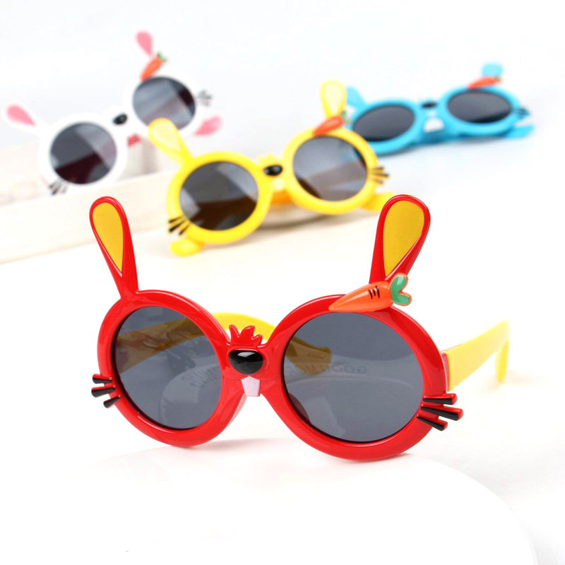 儿童太阳镜新款可爱软质偏光眼镜宝宝幼童卡通兔子防紫外线墨镜潮