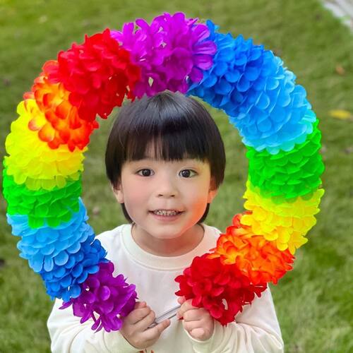 彩虹花环手拿运动会道具舞蹈器械成人广场舞幼儿园早操学生体育节