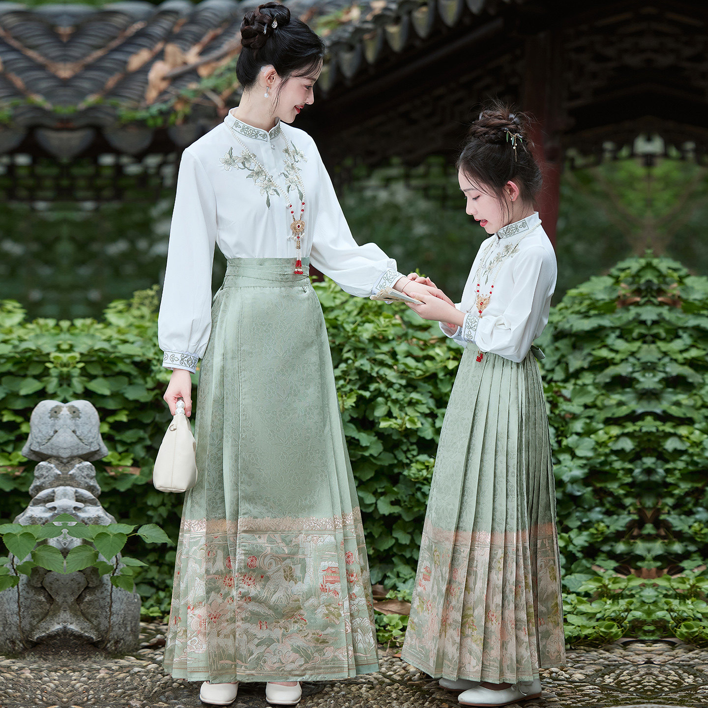 女童马面裙亲子装母女2026春夏新款儿童中国风汉服套装古风演出服
