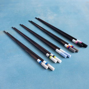 日本Marunao高端日式 手工23cm名贵筷子黑檀雅致耐用上等城市系列