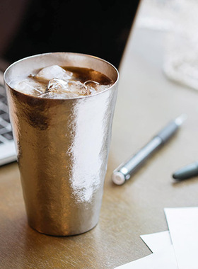 日本代购sus gallery钛杯金属杯双层真空世界啤酒杯保冷领导礼物