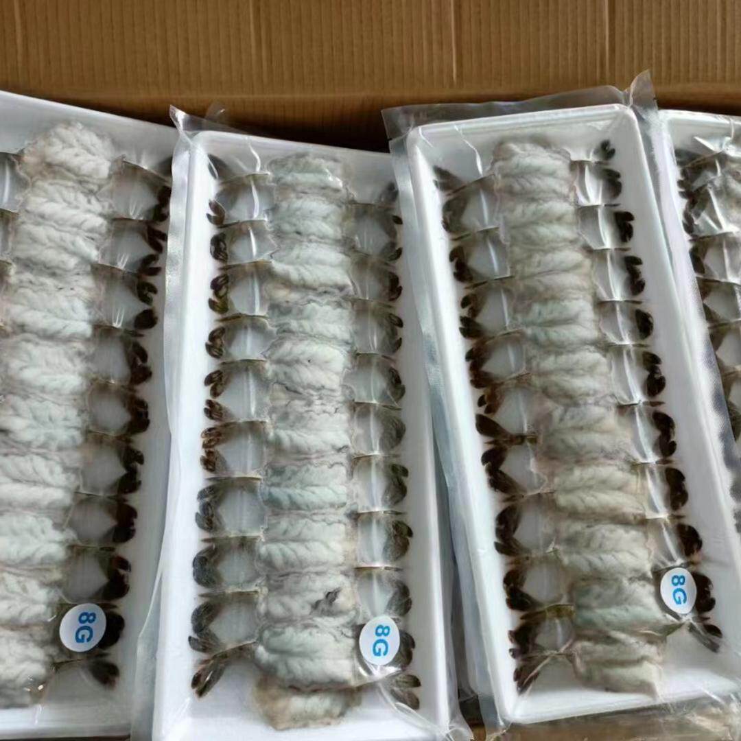 越南黑虎虾手握寿司料理材料刺身虎虾冷冻即食刺生20只8克10包